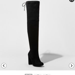 Sz 8- Black suede OTK boots